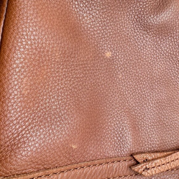 Fossil Light Brown Pebbled Leather Front Zipper Pockets Crossbody Bag Vtg - Picture 11 of 12